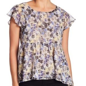 SOLD. Lucky Brand Floral Flutter Top